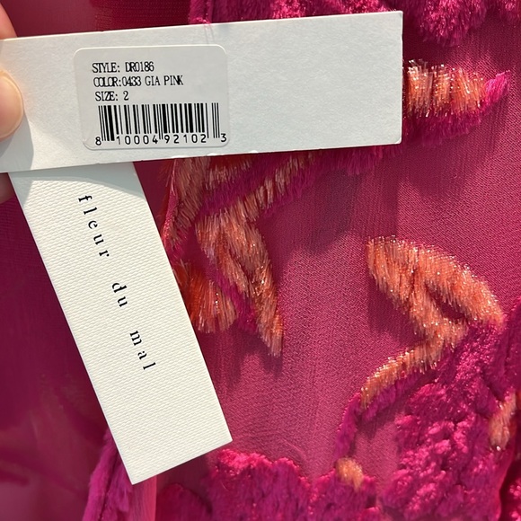 Fleur du Mal Fil Coupe Long Wrap Dress, Gia Pink, 2 - Picture 9 of 12